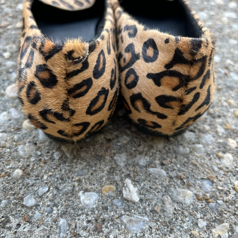 Jeffrey Campbell Leopard Calf Hair Loafer Flats Pointed Toe Slip-on 6 - Picture 5 of 9